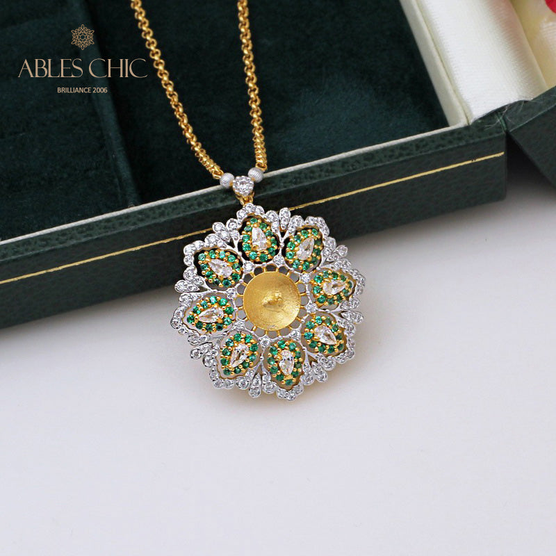 Topas-Blumen-Halskettenfassung 5277