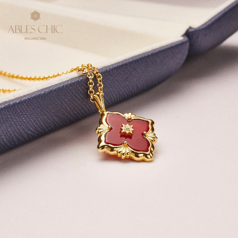 Kleeblatt-Achat-Blumenkette 5727