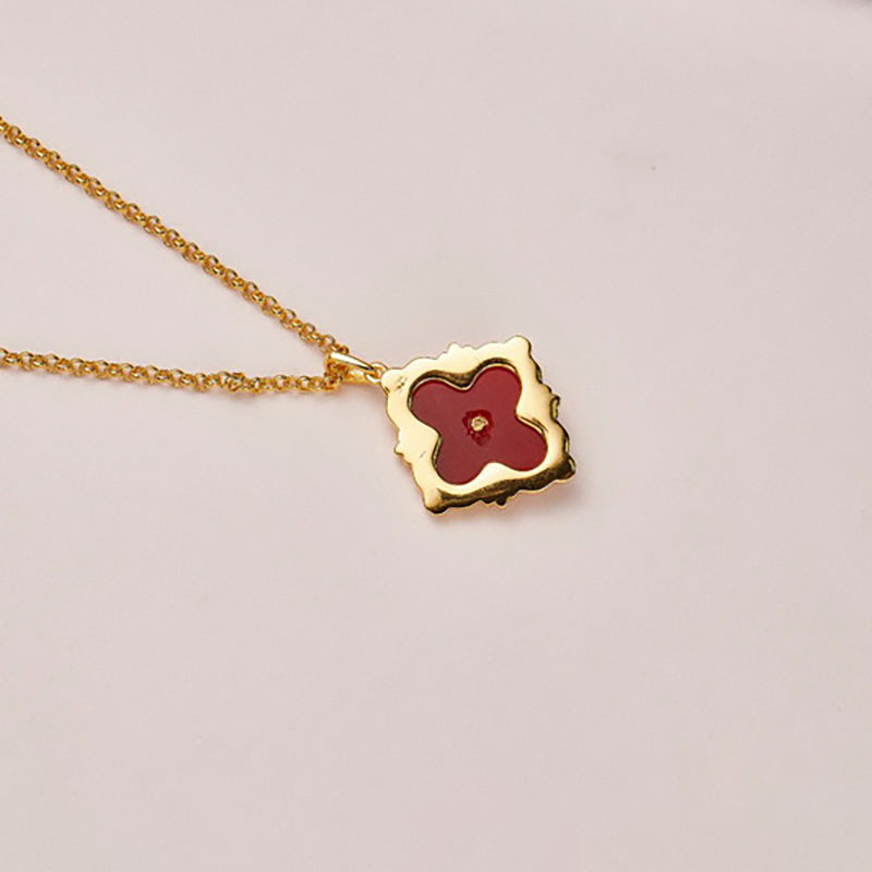 Kleeblatt-Achat-Blumenkette 5727
