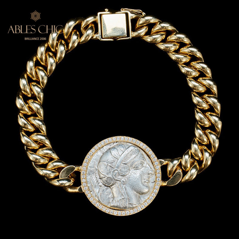 Griechisches Athena Flip-Medaillon-Armband