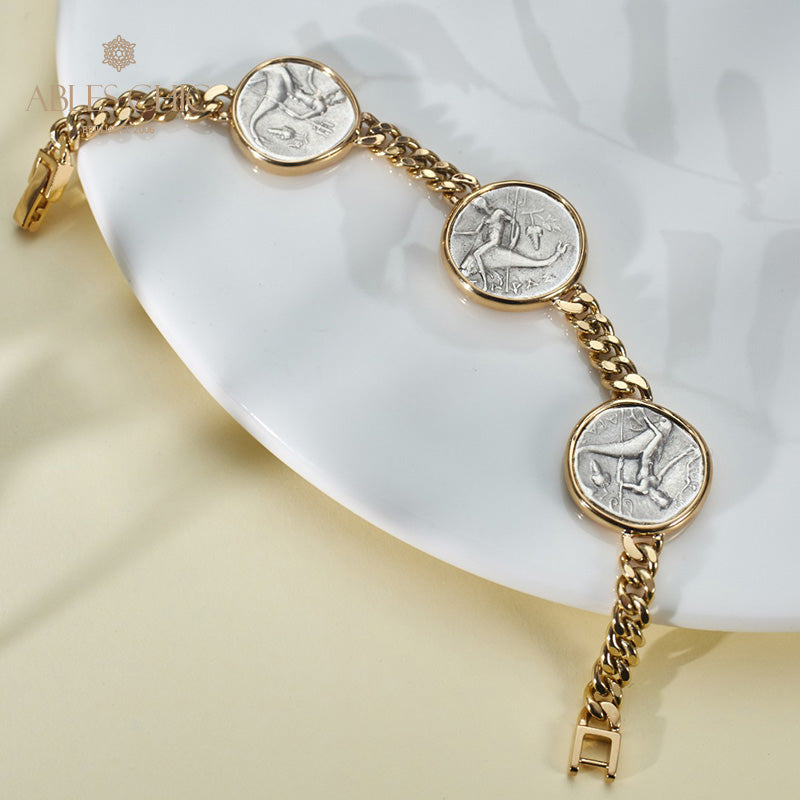 Byzantinisches Delfin-Lira-Münzen-Armband