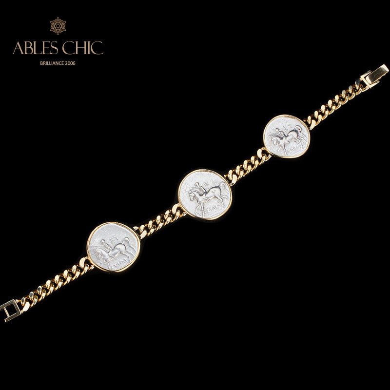 Byzantinisches Delfin-Lira-Münzen-Armband