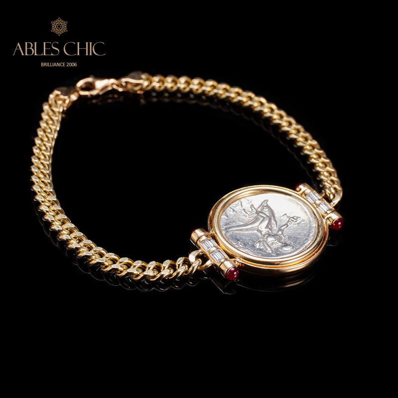 Griechisches Delfin-Medaillon-Armband