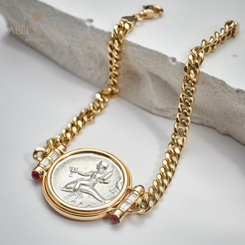 Griechisches Delfin-Medaillon-Armband