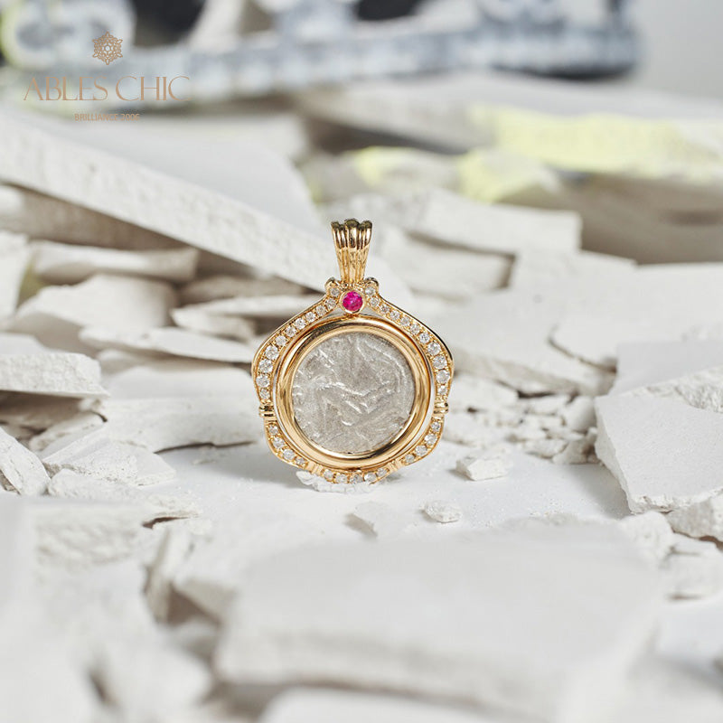 Nur byzantinischer Lira-Münzen-Diamantanhänger