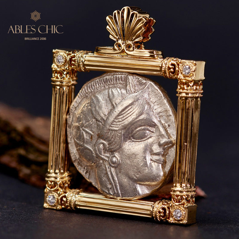 Nur byzantinischer Lira-Athena-Münzenanhänger