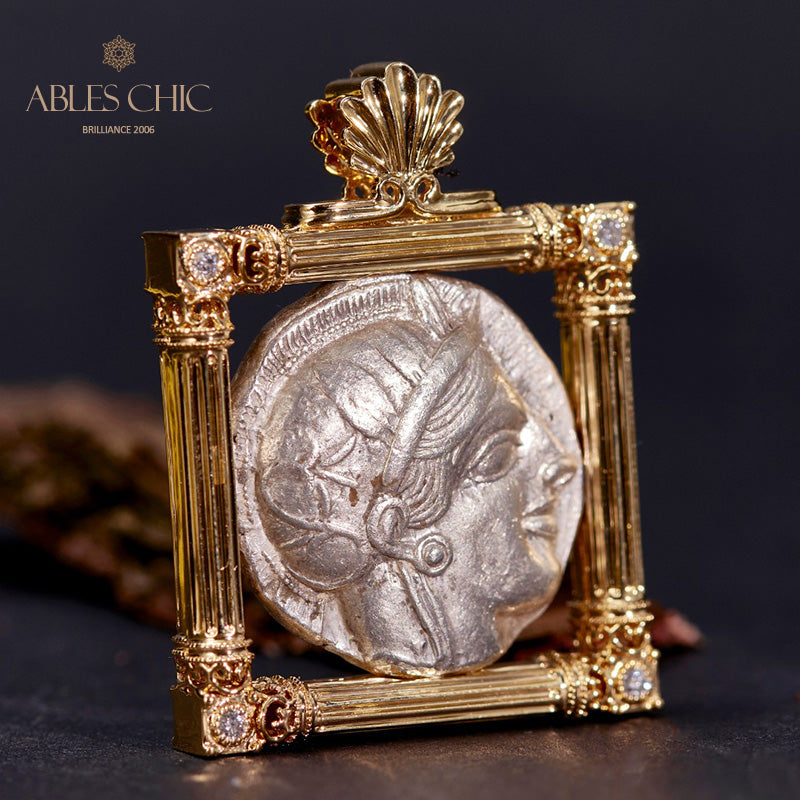 Nur byzantinischer Lira-Athena-Münzenanhänger