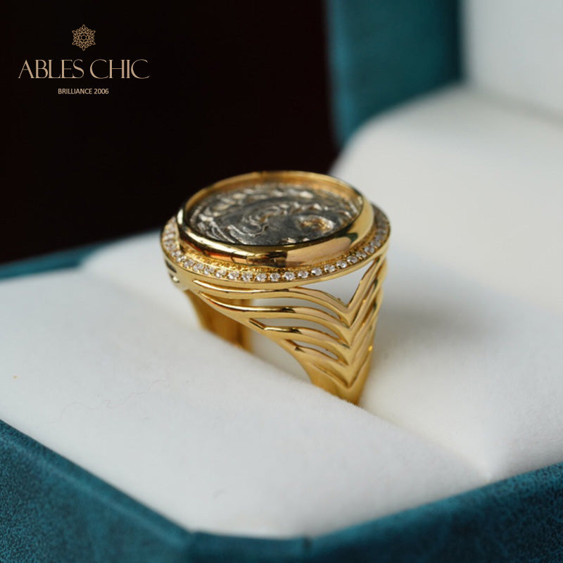 Antiker Herakles-Münzen-Diamantring