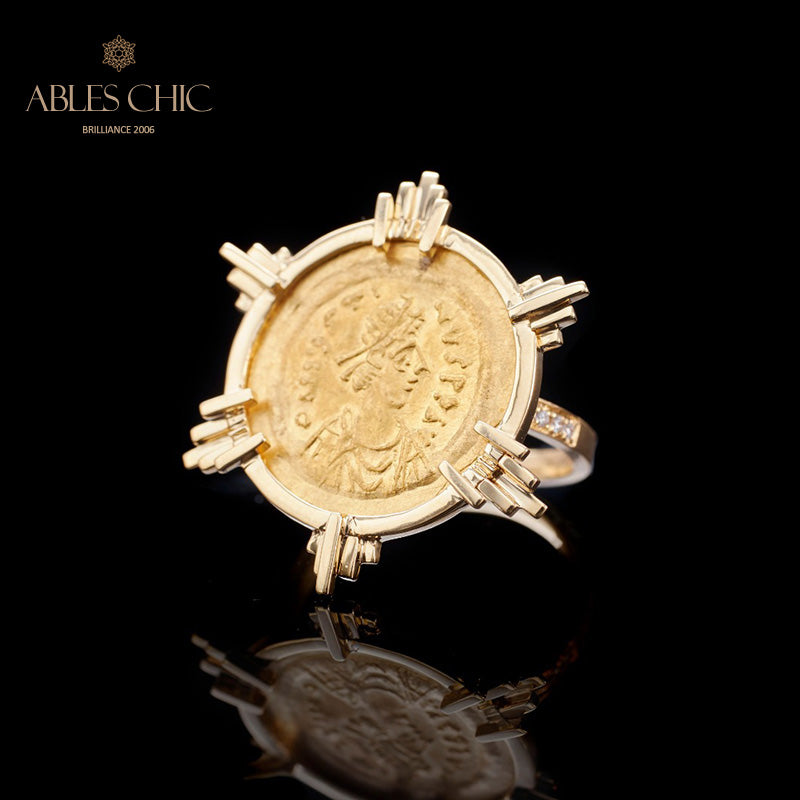 Griechischer Goldmünzenring