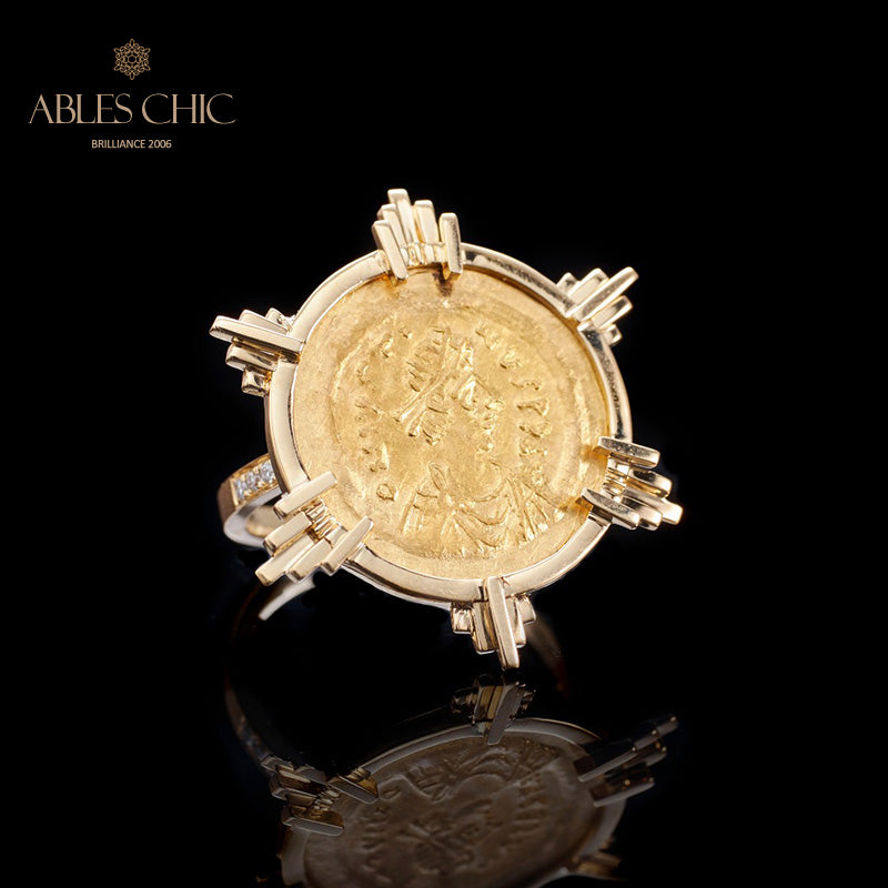 Griechischer Goldmünzenring
