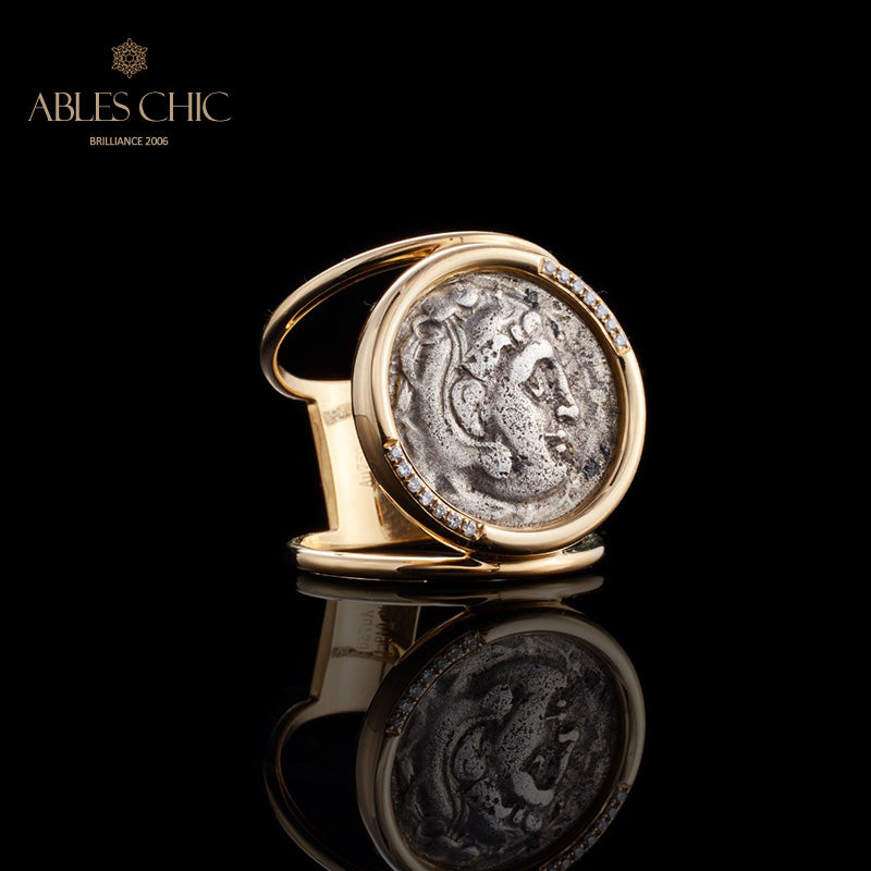 Herakles-Ring mit Flip-Medaillon