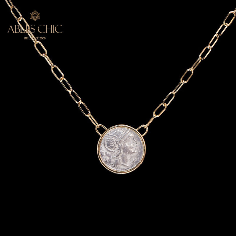 Byzantinische Göttin Flip Coin Halskette