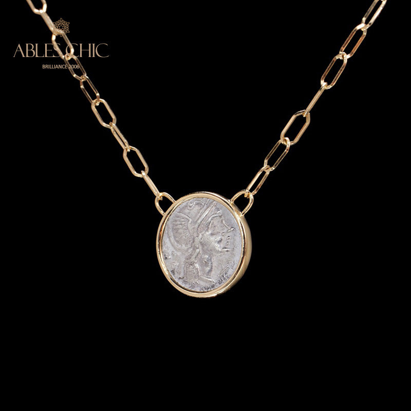 Byzantinische Göttin Flip Coin Halskette