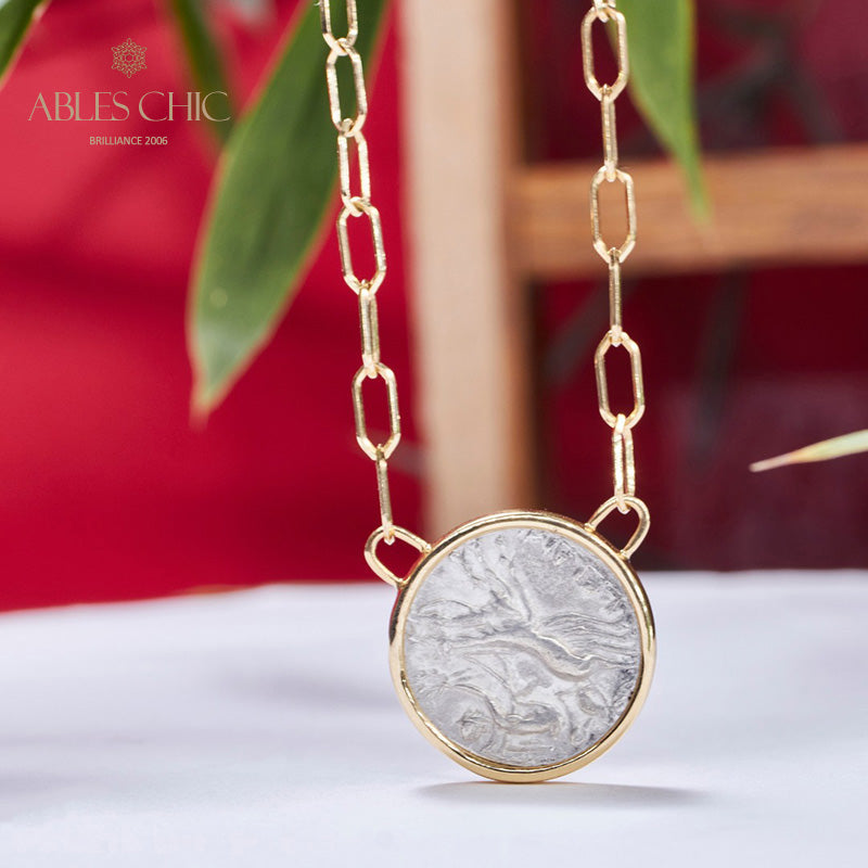 Byzantinische Göttin Flip Coin Halskette