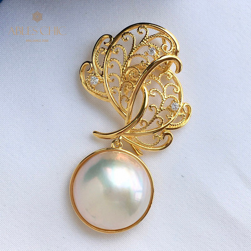 Mabe Pearl Filigraner Blattanhänger 5820