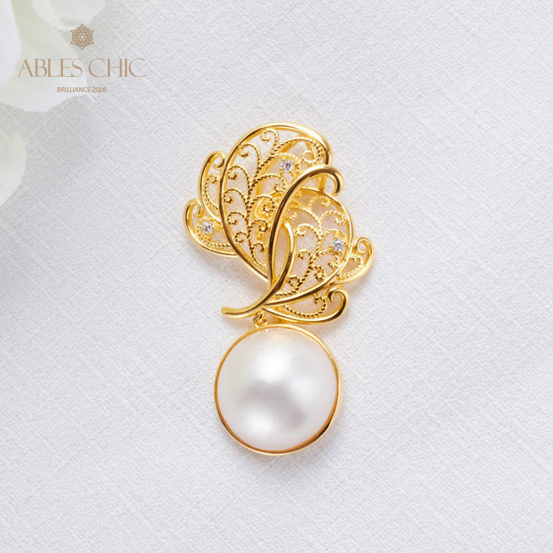 Mabe Pearl Filigraner Blattanhänger 5820