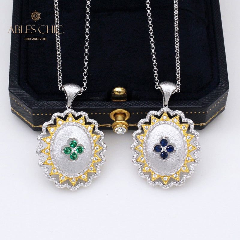 Seidiger Blumen-Edelstein-Anhänger 5419
