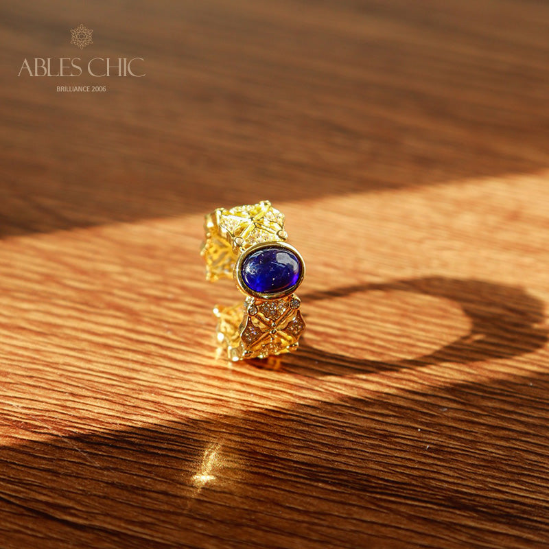 Saphir-Kleeblatt-Blumenring 5994