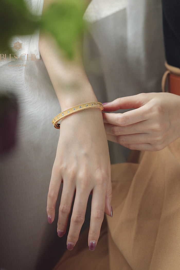 Keltisches Armband mit Zirkonkleeblättern 5775