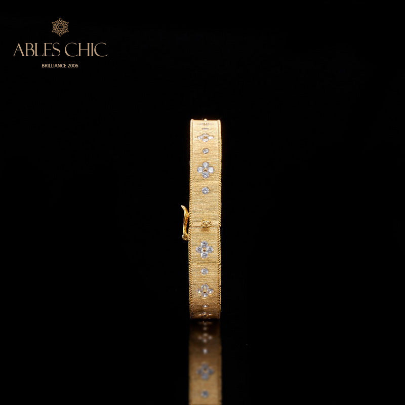 Stoffklee-Armband mit Sternenzirkon 5776