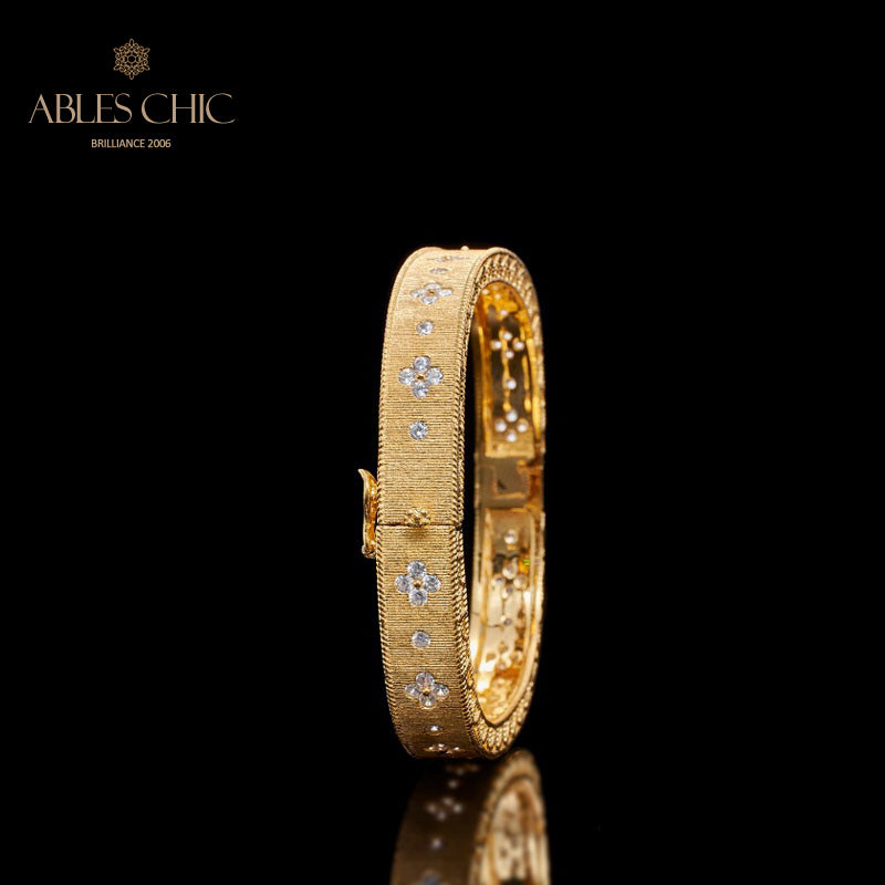 Stoffklee-Armband mit Sternenzirkon 5776