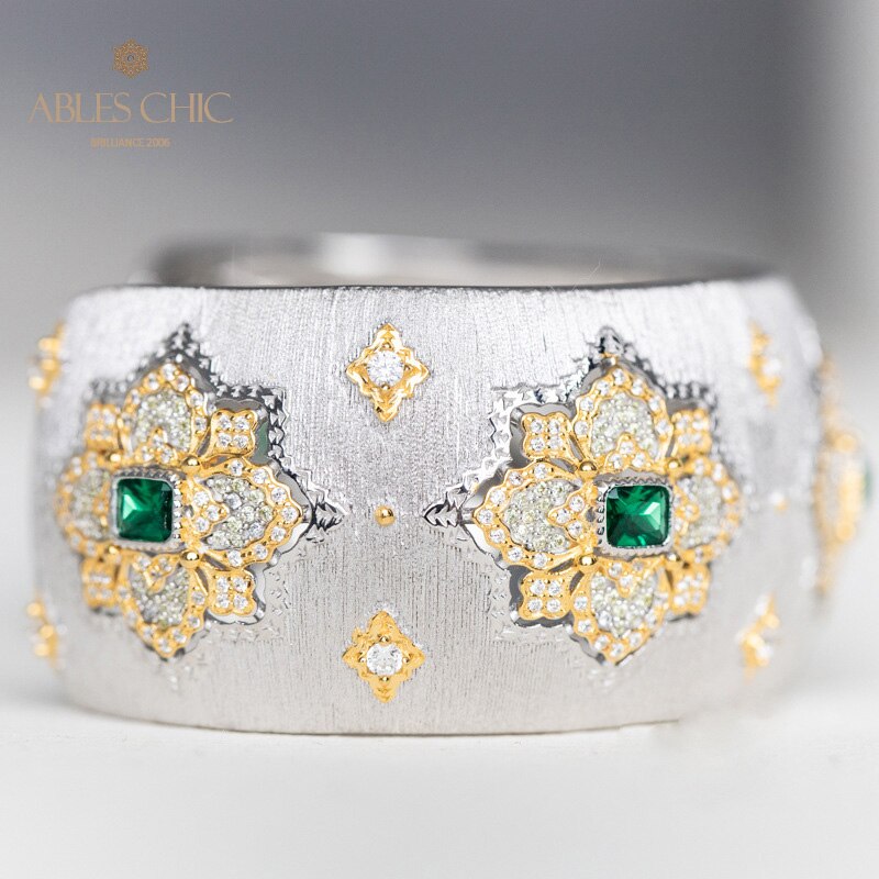 Dichtes Laubsägen-Smaragd-Blumenarmband 5232