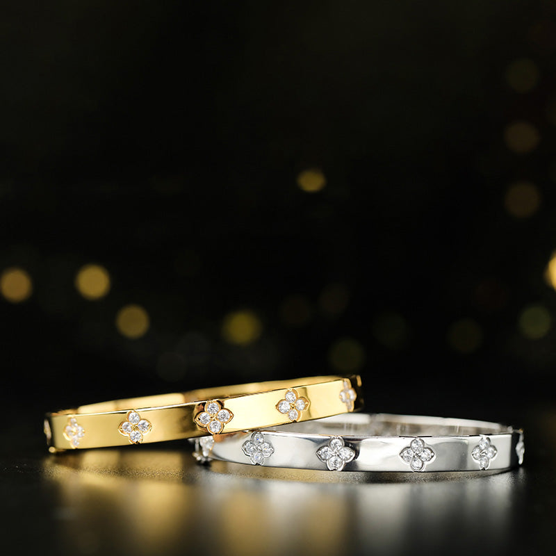 Hochglanzpoliertes Kleeblatt-Armband 203707