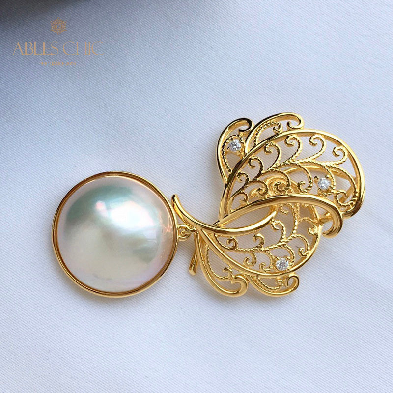 Mabe Pearl Filigraner Blattanhänger 5820