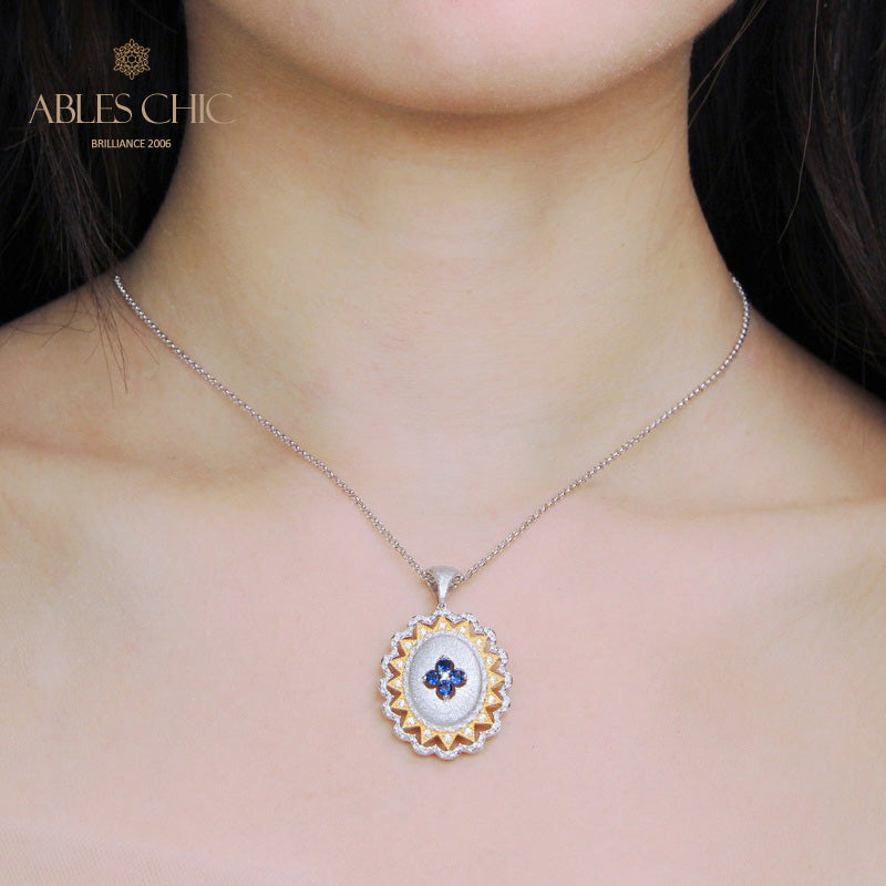 Seidiger Blumen-Edelstein-Anhänger 5419