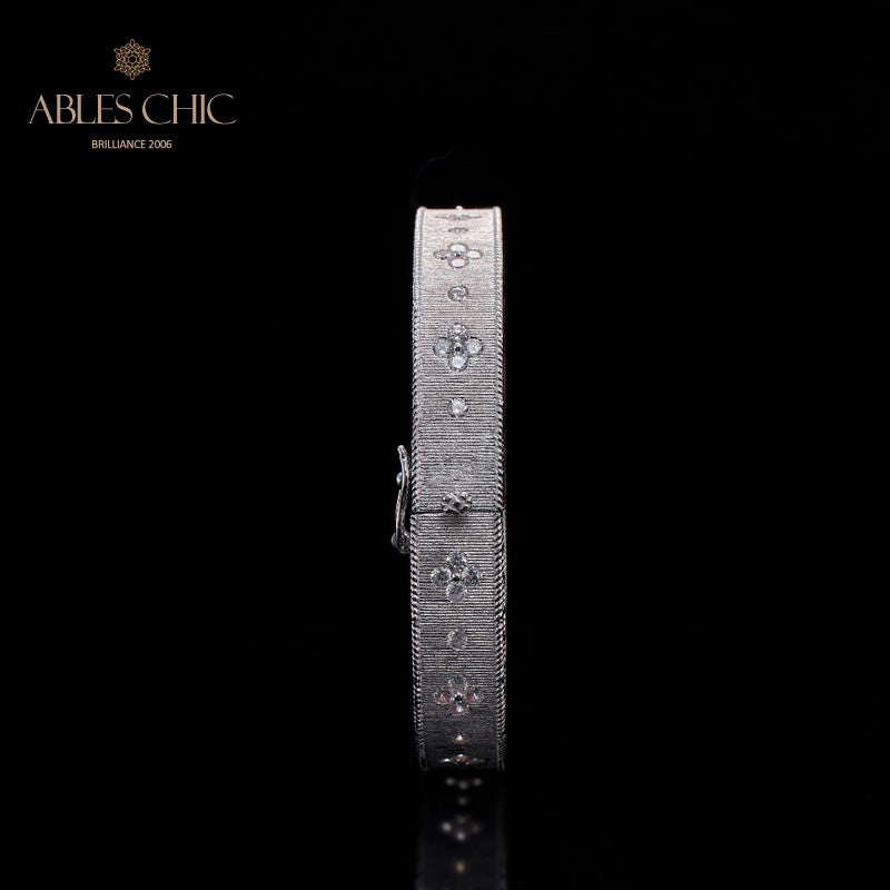 Stoffklee-Armband mit Sternenzirkon 5776