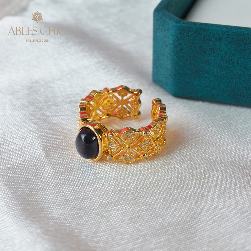 Saphir-Kleeblatt-Blumenring 5994