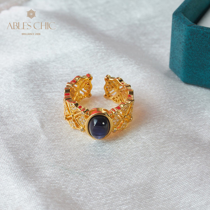 Saphir-Kleeblatt-Blumenring 5994