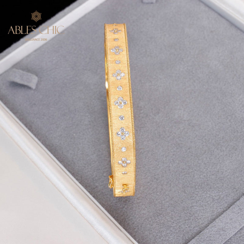 Stoffklee-Armband mit Sternenzirkon 5776