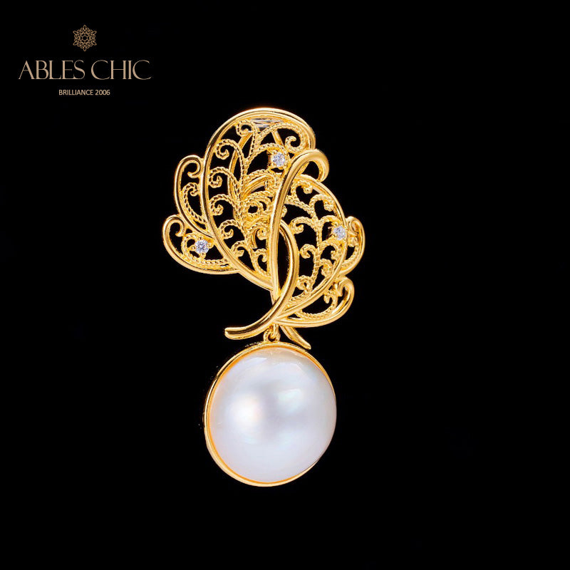 Mabe Pearl Filigraner Blattanhänger 5820