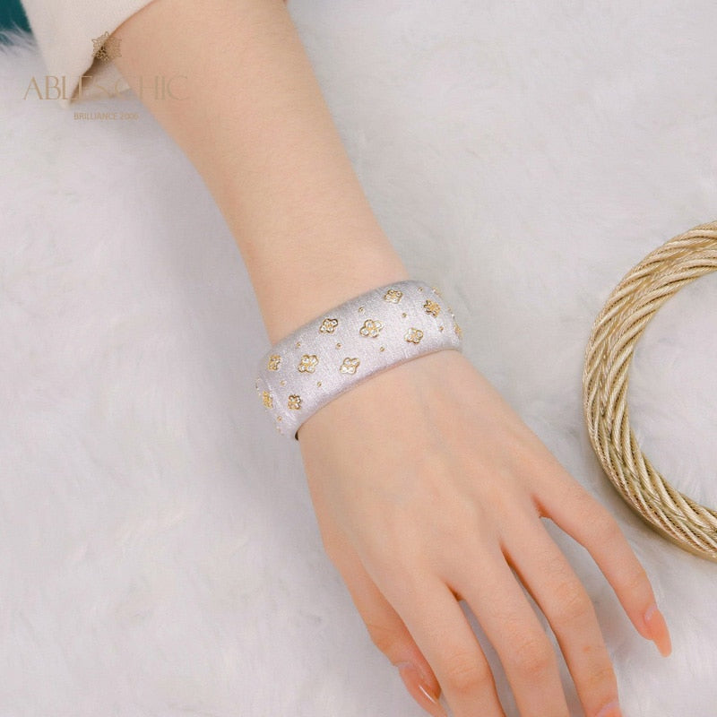 Armband mit Stoffstruktur „Pflaumenblüten“ 5651