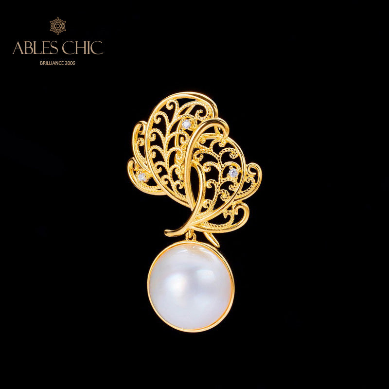 Mabe Pearl Filigraner Blattanhänger 5820