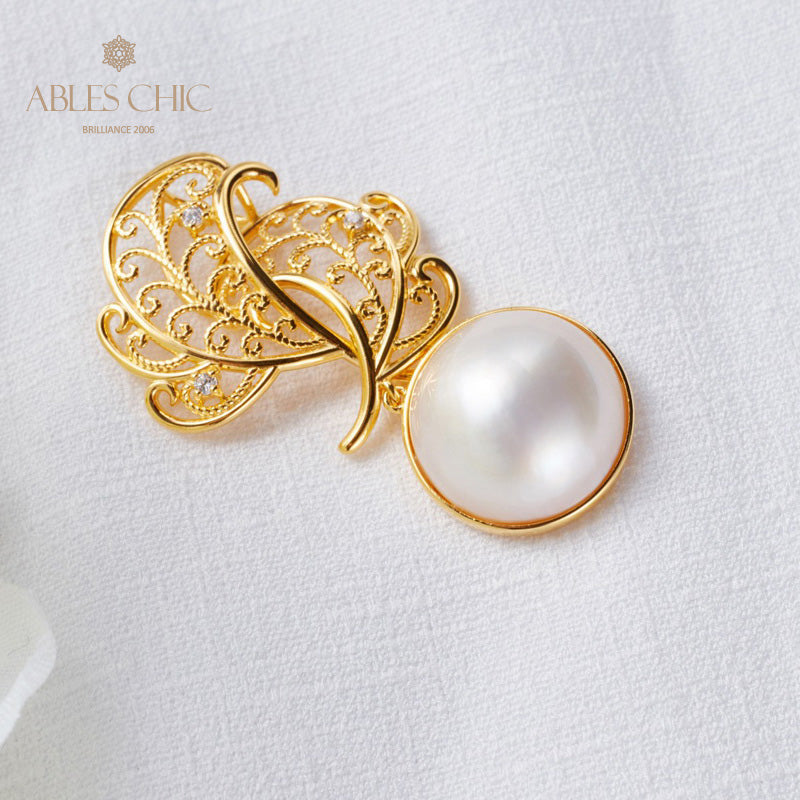 Mabe Pearl Filigraner Blattanhänger 5820