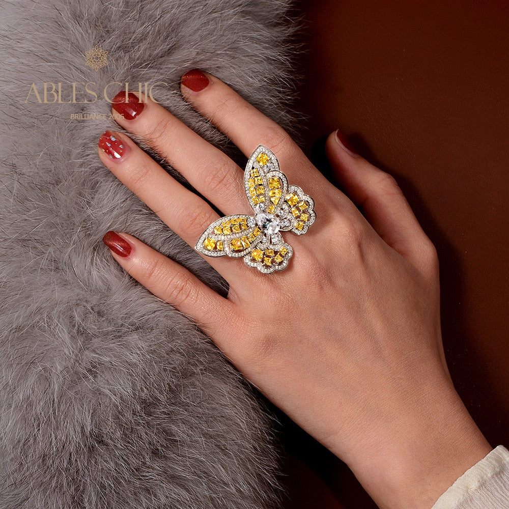 Citrin Schmetterling Statement Ring R1115
