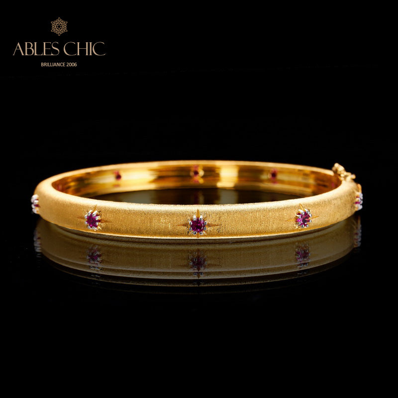Rubinarmband mit Sternenmuster und Laubsägearbeit 5711
