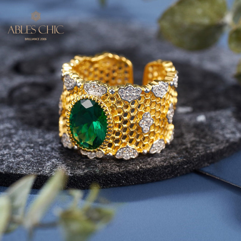 Spitzen-Blumenring mit Wabenmuster 6069