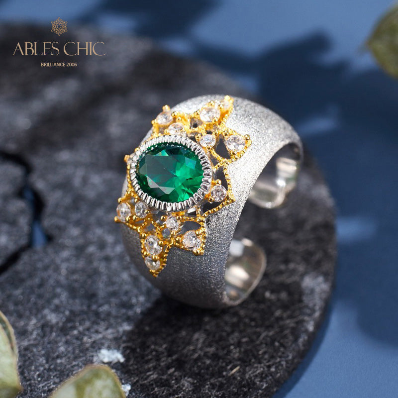 Smaragdblumen-Seidenring 6067