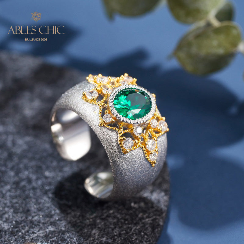 Smaragdblumen-Seidenring 6067