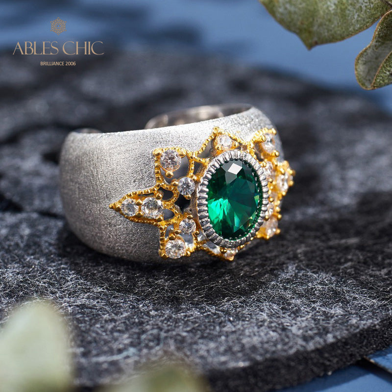 Smaragdblumen-Seidenring 6067