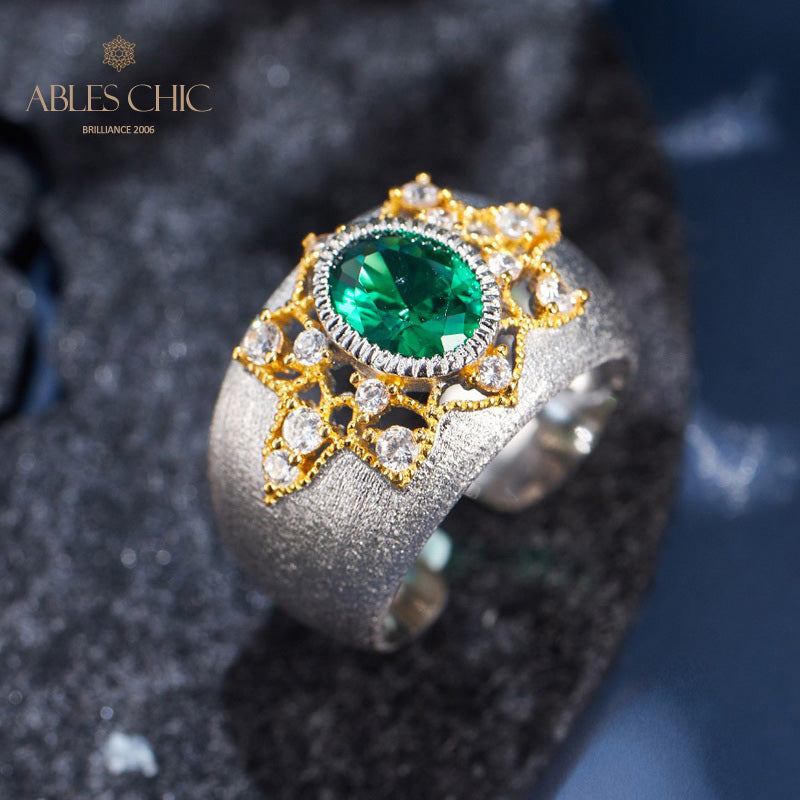 Smaragdblumen-Seidenring 6067
