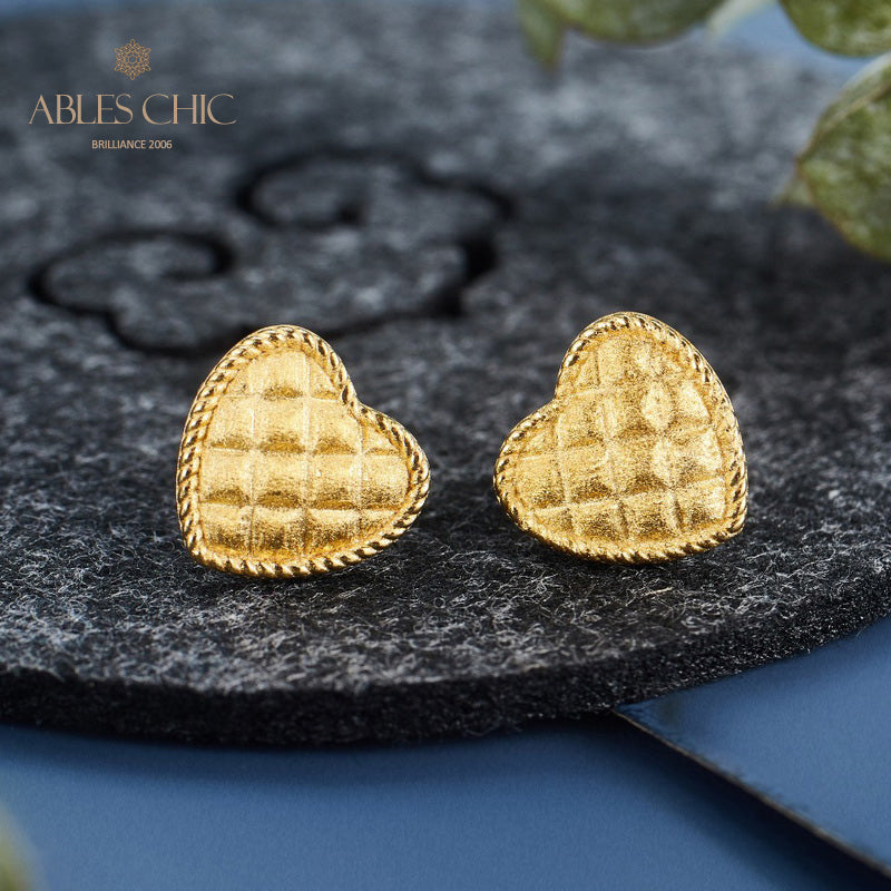 Stoffmuster Herz Ohrringe 6076