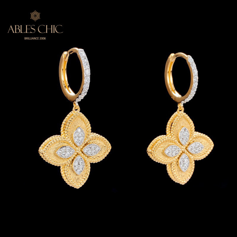 Stoffmuster Kleeblatt Ohrringe 6125