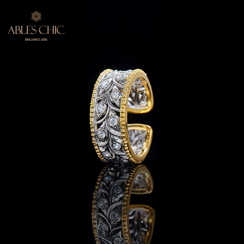 Offener Ring mit Rosenknospen-Blumenmotiv 5992