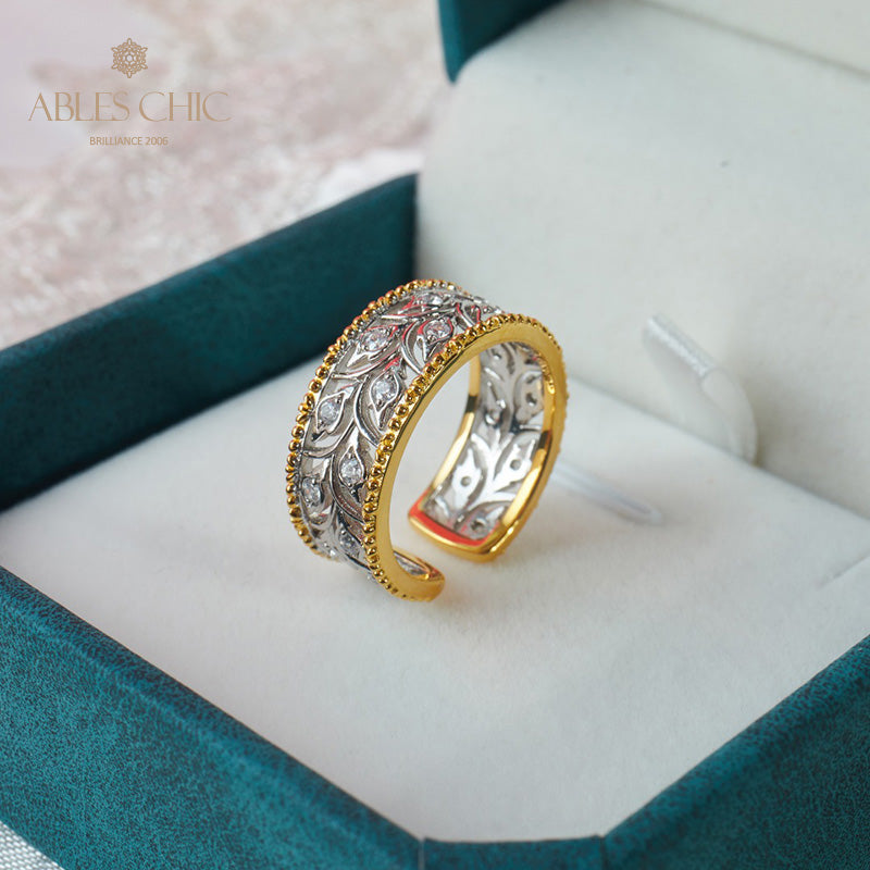 Offener Ring mit Rosenknospen-Blumenmotiv 5992
