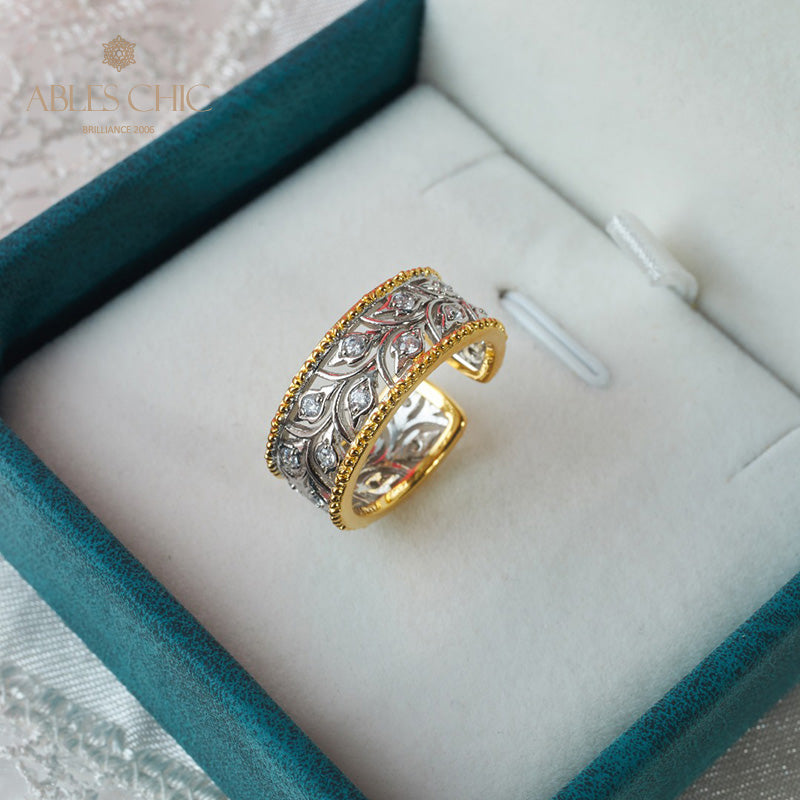 Offener Ring mit Rosenknospen-Blumenmotiv 5992