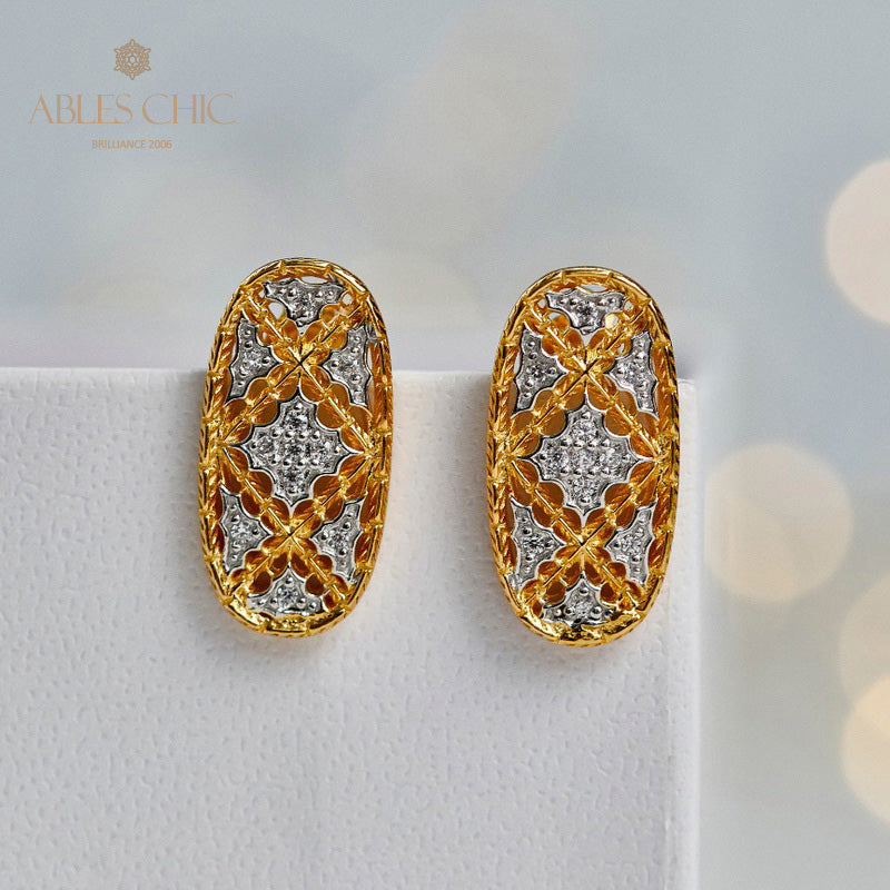 Lange ovale Spitzenohrringe 6016